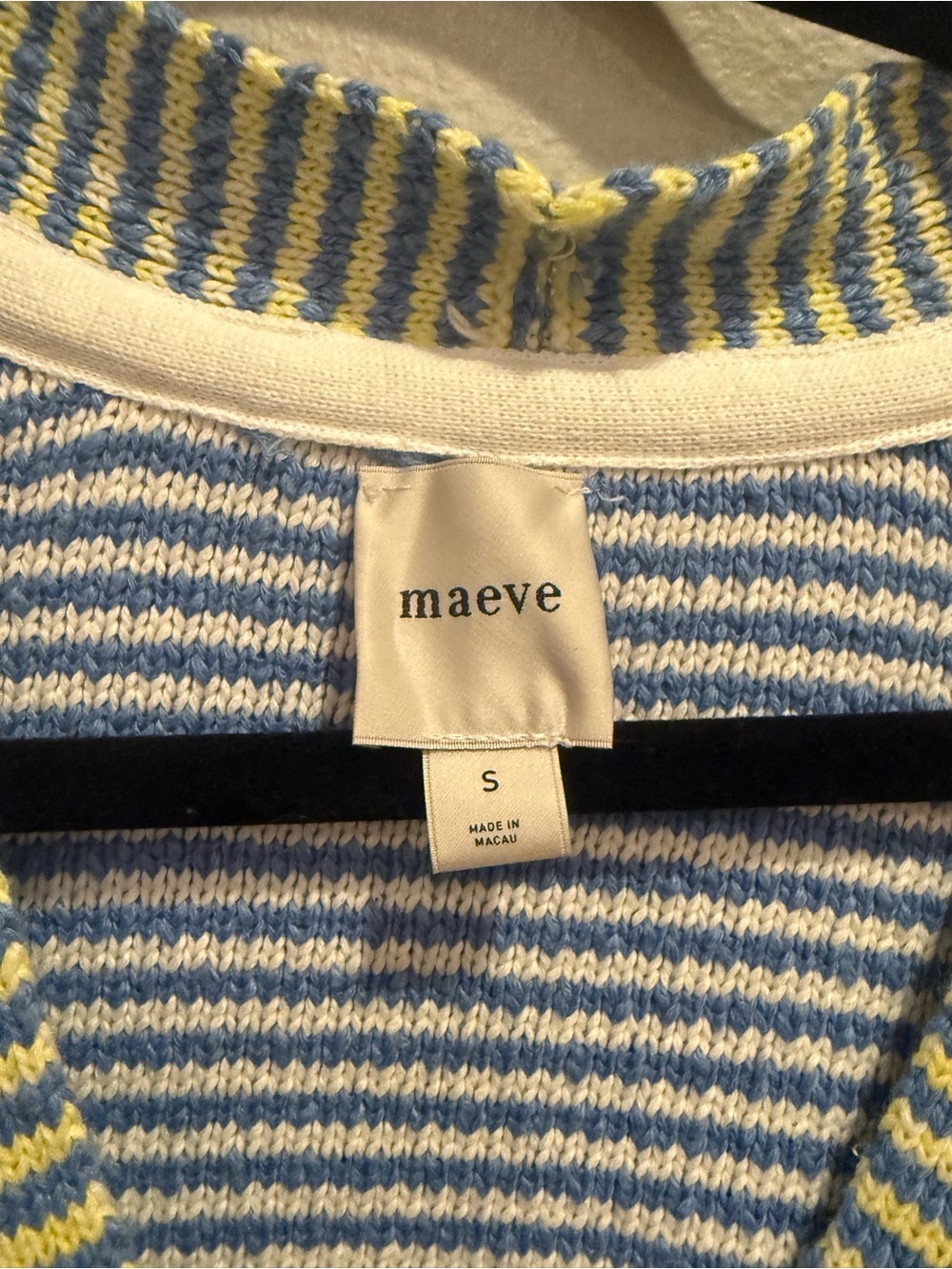 Maeve Multicolor Striped V-Neck Button Cardigan - Blue, Aqua, Pink, Cream - Picture 3 of 3